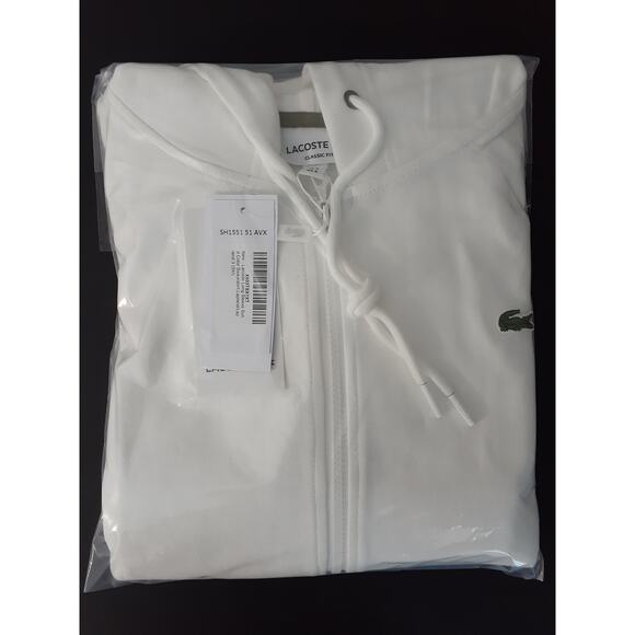 Lacoste Long Sleeve Solid Color Sweatshirt Lapland White S - Picture 2 of 2